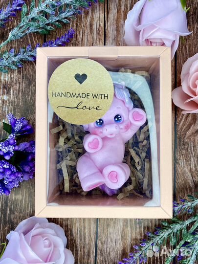 Мыло ручной работы Единорожка Ванилька