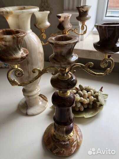 Ваза, подсвечник оникс