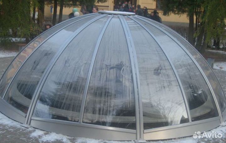 Остекление со стеклянным куполом