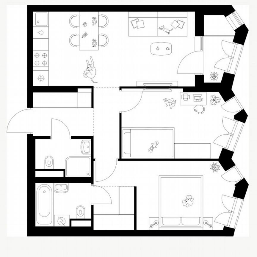 2-к. квартира, 57,5 м², 18/24 эт.