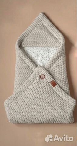 Плед на выписку вязаный