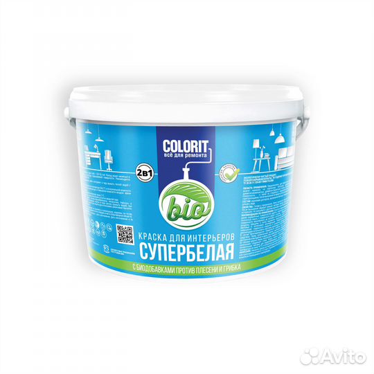 Краски фасадные и интерьерные colorit BIO