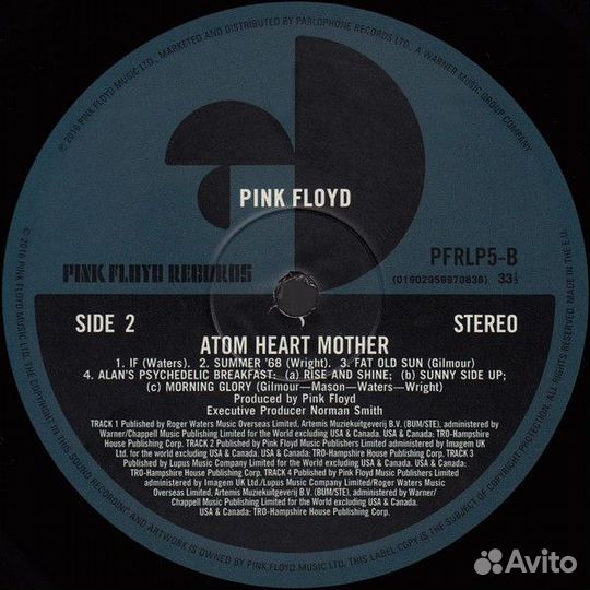 Виниловая пластинка Pink Floyd atom heart mother