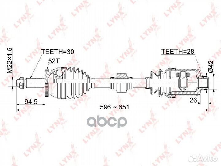 Привод в сборе перед прав CD1061A lynxauto