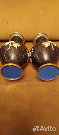 Ваза клуазоне Китай черные