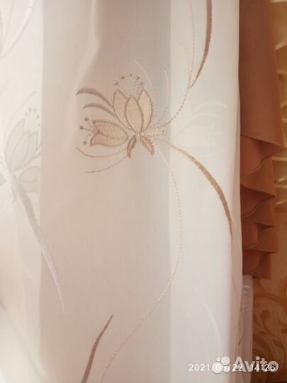 Шторы с ламбрикеном+ тюль