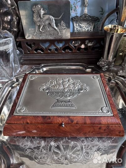 Шкатулка с серебром 925 пробы