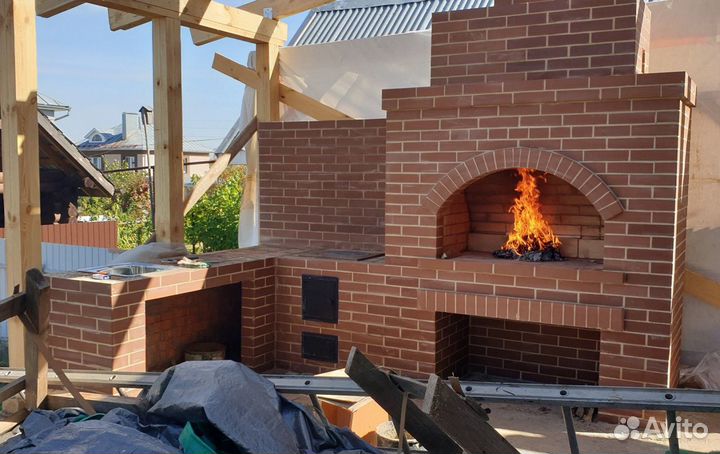 Кладка каминов, печей, барбекю