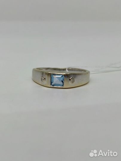 Кольцо золото 585 с топазом и бриллиантами