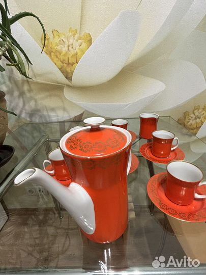 Польский кофейный сервиз. Фарфор 70-е годы