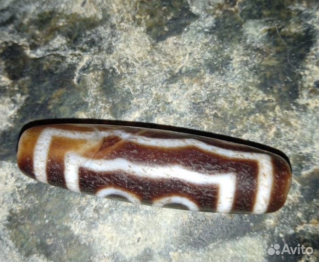 Старая Бусина Дзи 5-глаз. Денежный магнит