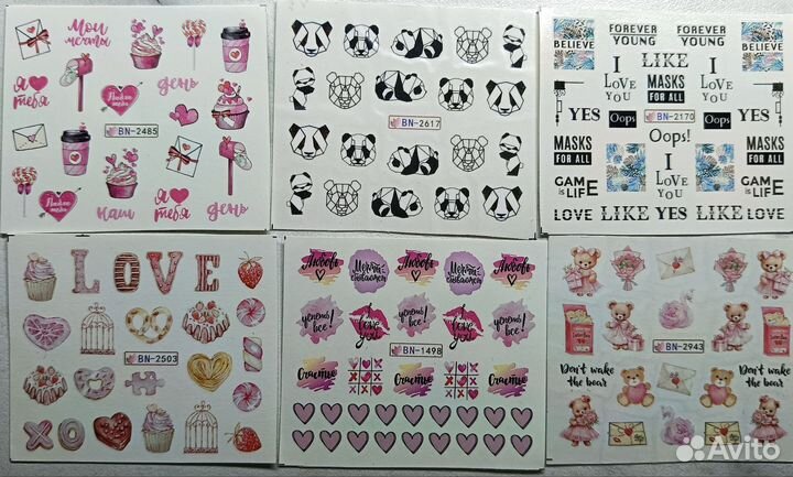 Наклейки, слайдеры для ногтей, для маникюра