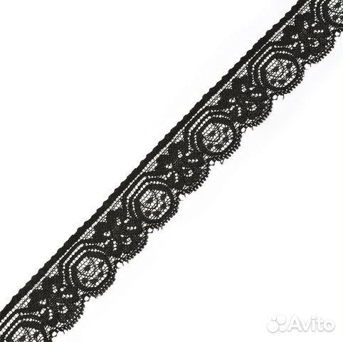 Кружево-стрейч арт.TBY-2076 шир.27мм, цв.черный у