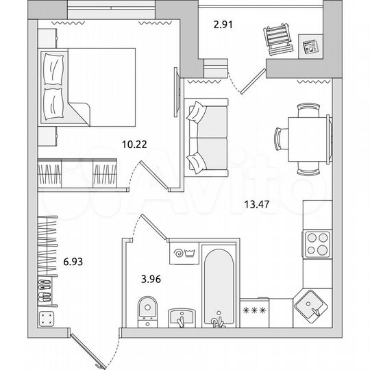 1-к. квартира, 37,5 м², 13/17 эт.