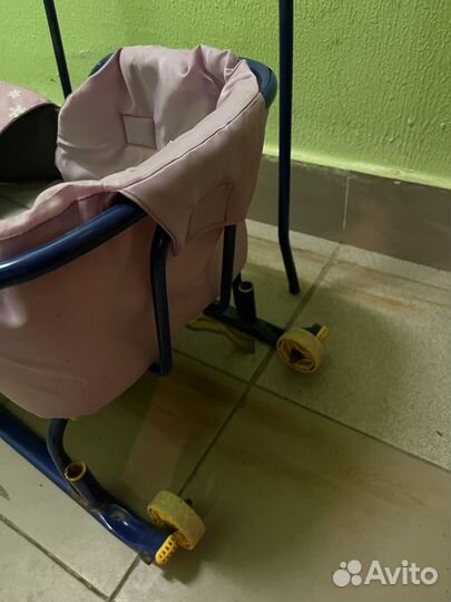 Коляска санки с колесиками