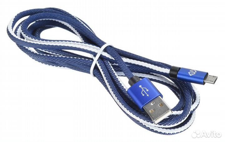 Кабель Digma microusb-2M-braided-BL USB (m) -micro