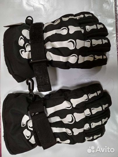 Перчатки скелетон с костями болоньевые