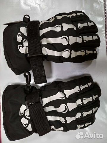 Перчатки скелетон с костями болоньевые