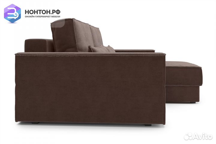 Диван угловой тик-так Сохо коричневый