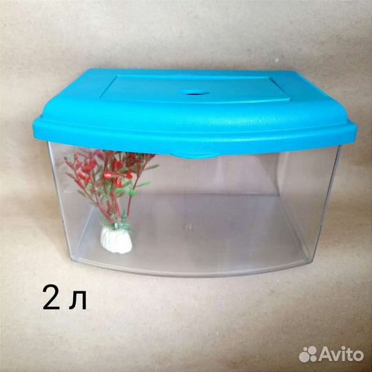 Аквариум-переноска пластиковый 2 л