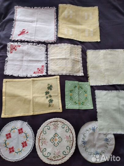 Салфетки вязаные и с вышивкой
