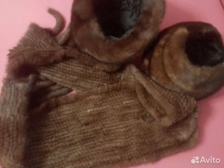 Шапки норковые, шарф отдам