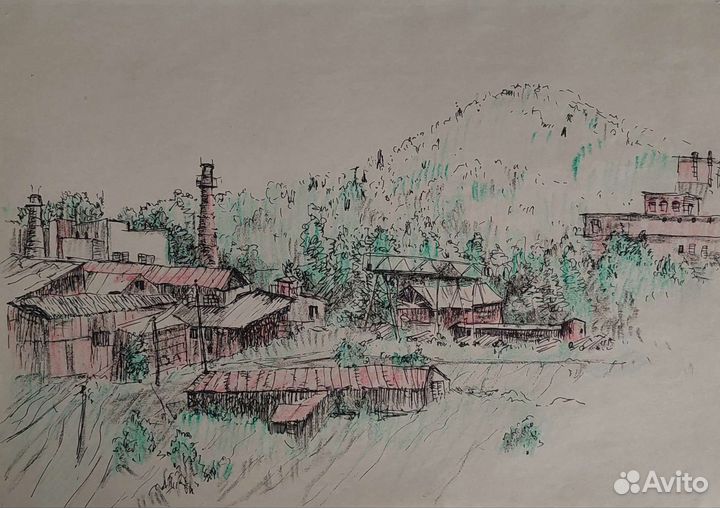 Картина индустриальная зарисовка