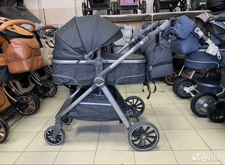 Коляска 2 в 1 Люксмам V 8 (темно серая )
