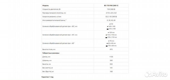 Ленточнопильный станок MetalTec BS 170 FH