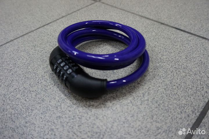 Противоугонный кодовый трос TopRace12х1200мм фиоле