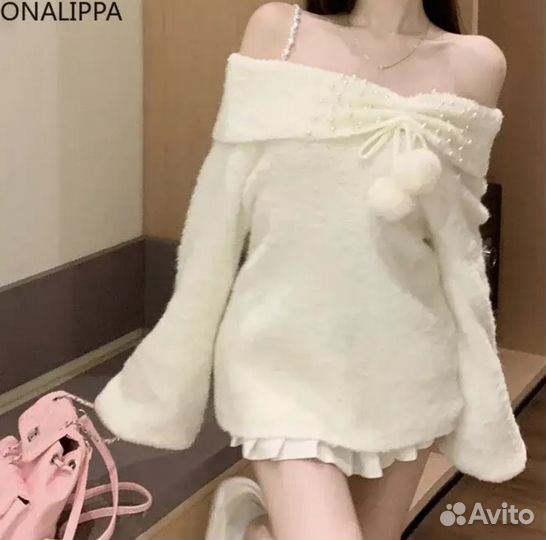 Милый свитер лолита винтаж jirai kei cutecore y2k