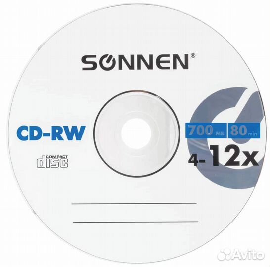 Диски CD-RW sonnen, 700 Mb, 4-12x