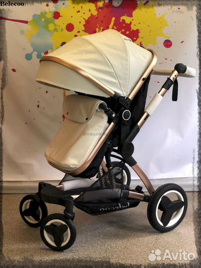 Коляска-трансформер 3в1 Belecoo белая новая