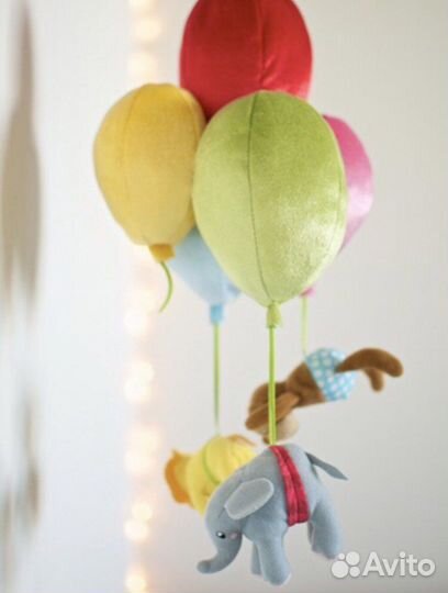 Мобиль и бортик (икеа) для детской кроватки