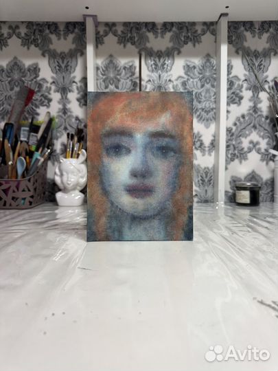 Портрет абстрактный акварельный