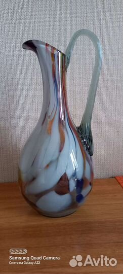 Кувшин цветное стекло СССР