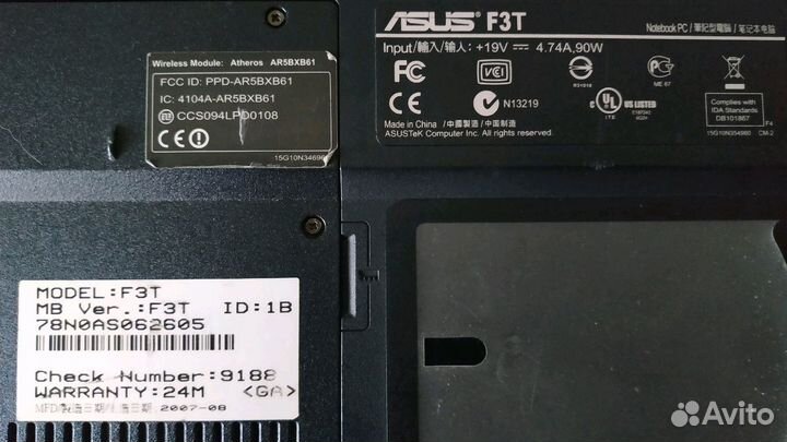 Запчасти к ноутбукам asus f3