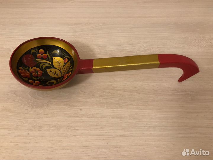 Половник (ложка) деревянный хохлома