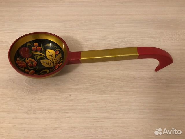Половник (ложка) деревянный хохлома