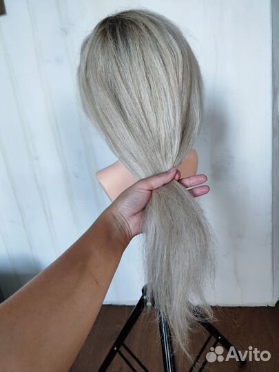 Манекен голова,болванка с натуральными волосами