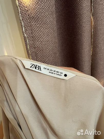 Атласная блуза Zara XS-S