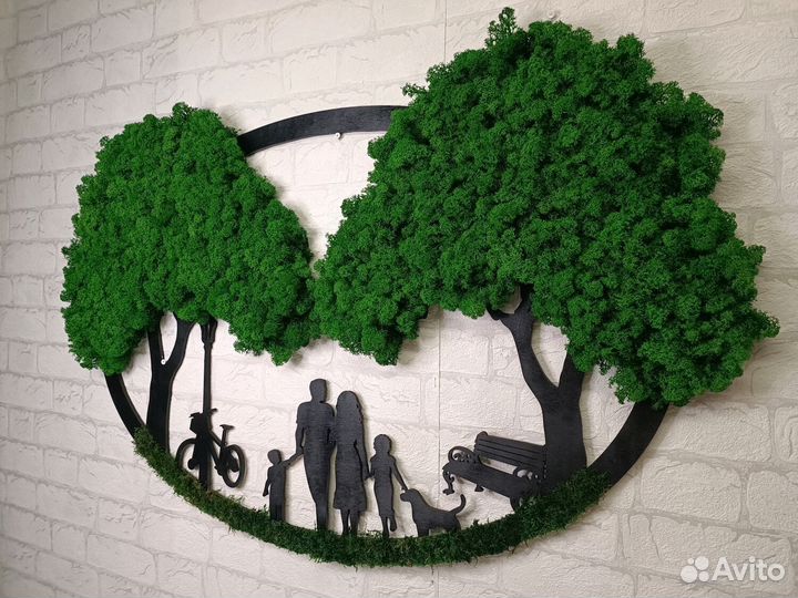 Панно из мха в интерьере