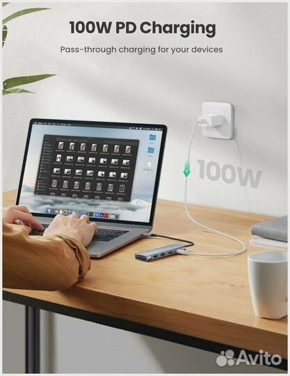 Хаб Ugreen 5в1 2xUSB 3.0 / SD/TF / PD 70411