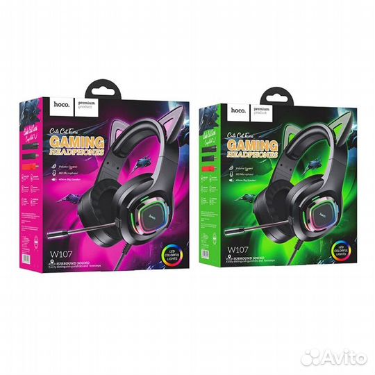 Игровые наушники проводные Hoco W107 черные