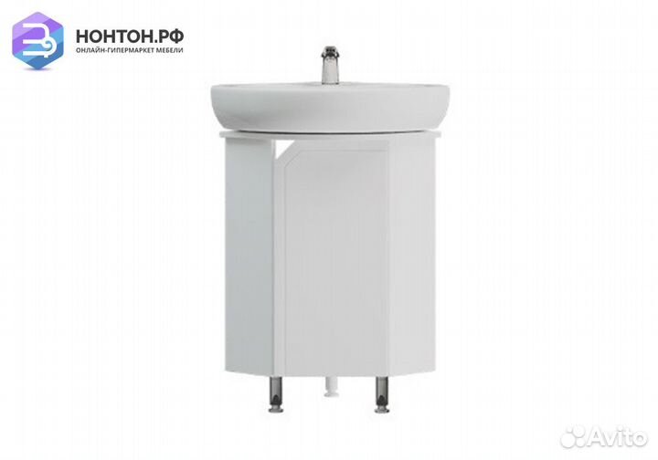 Тумба угловая с умывальником Сицилия 40 белая