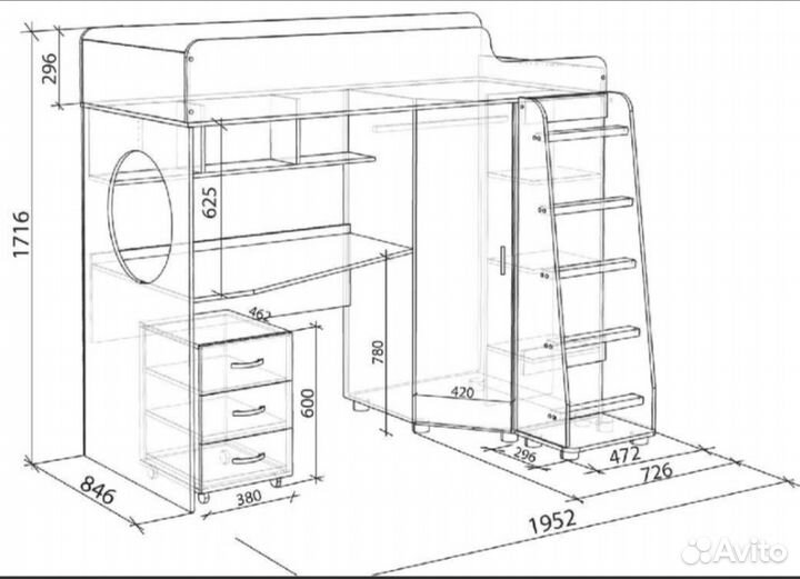 Кровать чердак 