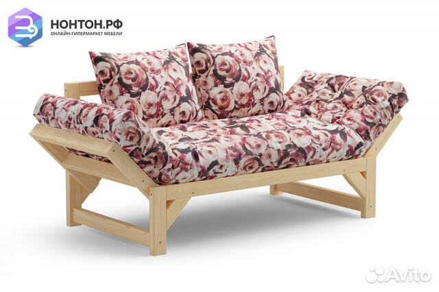 Диван кушетка Амбер розовый с узором