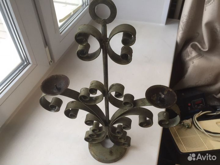 Огромный подсвечник тяжелый чугун