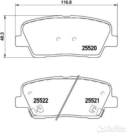 Колодки тормозные дисковые задние 349307