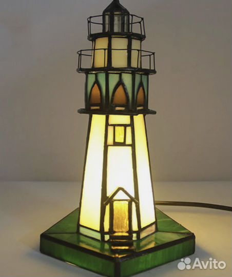 Маяк светильник тиффани стекло лампа